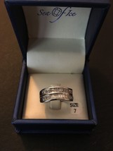 STERLING SILVER SEA OF ICE .925  SPARKLING BAGUETTE CZ BAND  RING SIZE 7 NIB - £42.42 GBP