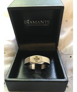 Genuine Diamond Diamante Stainless Steel Cross Men’s Ring Size 10 - $50.53 CAD