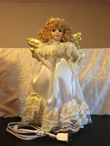 1995 Telco Motionette Animated Porcelain Christmas Angel Figure 21”  - £95.88 GBP