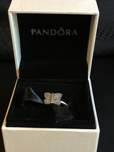 Pandora .925 Sterling Silver Sparkling Pave Butterfly Ring 190938CZ SZ 9 - $1,187.37 MXN