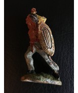 ELASTOLIN GERMAN VINTAGE COMPOSITION WESTERN COWBOY INDIAN WITH SHIELD #1 - $32.87 CAD