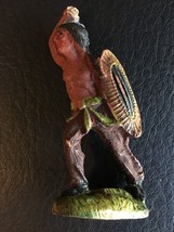 ELASTOLIN GERMAN VINTAGE COMPOSITION WESTERN COWBOY INDIAN WITH SHIELD #2 - $32.80 CAD