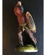 ELASTOLIN GERMAN VINTAGE COMPOSITION WESTERN COWBOY INDIAN WITH SHIELD #2 - $24.04