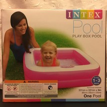 Intex Play Box Pool Inflatable Kiddie Kids Toddler Square Splash Swimming New - £17.03 GBP