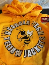 Georgia Tech Yellow Jackets Embroidered Yellow Hooded Sweatshirt Ladies Medium - £23.39 GBP