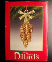 Dillard&#39;s Trimmings Christmas Ornament 8 Piece Pinecone Cluster Glass Or... - $10.99