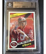 1984 TOPPS #358 JOE MONTANA BGS 9 MINT SAN FRANCISCO 49ERS HOF - $819.94 MXN
