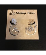 .925 STERLING SILVER SWIRL EARRINGS NEW ON CARD - $376.30 MXN