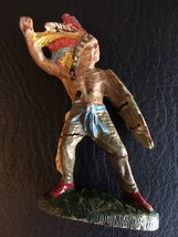 ELASTOLIN GERMAN VINTAGE COMPOSITION WESTERN COWBOY INDIAN CHIEF WAVING - $24.04