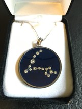 Pisces Zodiac Constellation .925 Sterling Silver Charm Necklace Pendant - £39.50 GBP