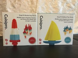 SET OF 2 CUISIPRO SNAP-FIT POP MOlLDS ROCKET &amp; SAILBOAT NEW IN BOX 12 MOLDS - £18.52 GBP