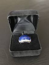 Natural Lapis Lazuli .925 Sterling Silver Cabochon Size 8 Ring - £144.19 GBP