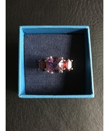 3.55 CT Cushion Cut Brazilian Amethyst Oval Garnet Sterling Silver Ring ... - $942.17 MXN