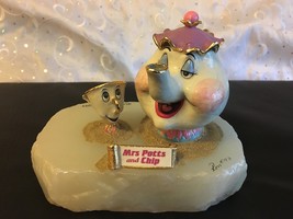 Disney Ron Lee Beauty &amp; The Beast Mrs. Potts &amp; Chip 1993 Figurine Signed - £270.47 GBP