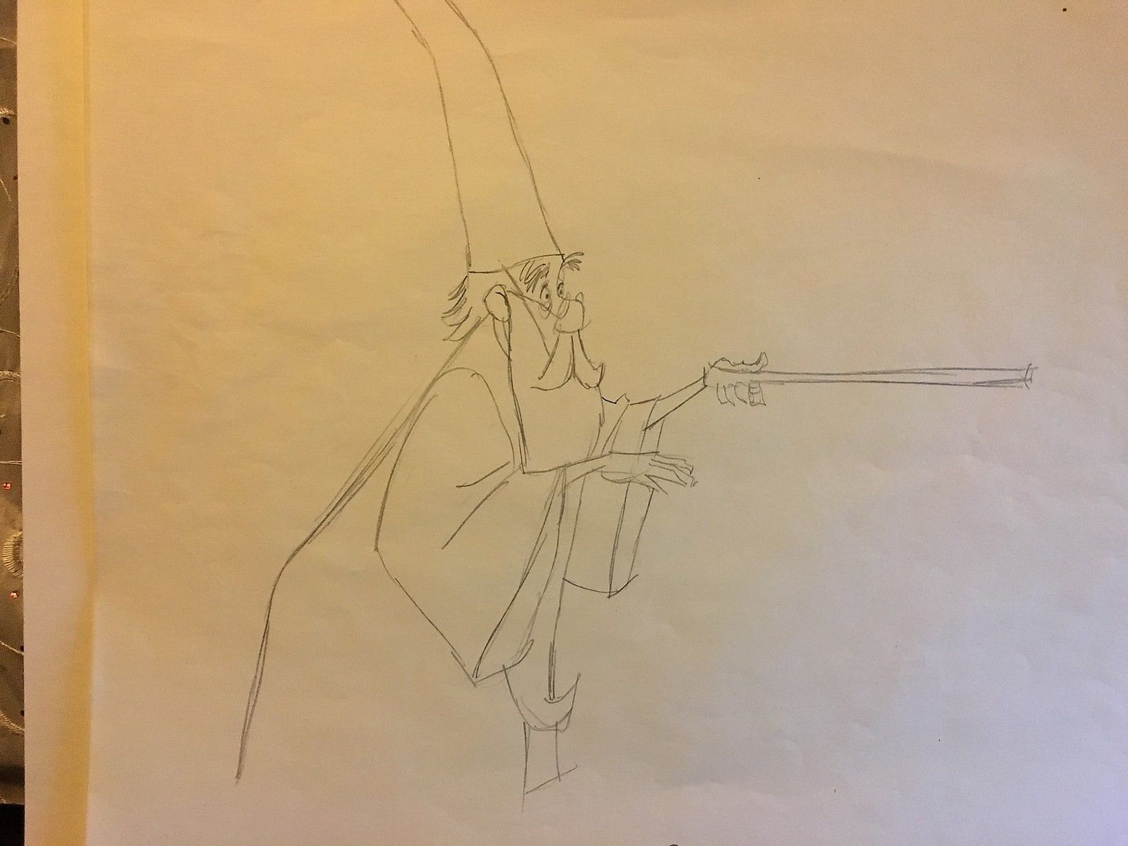 Disney The Sword In The Stone Animation Production Drawing Wizard Merlin 1963 - $1,150.00
