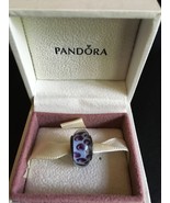 GENUINE PANDORA SILVER PURPLE SNOW LEOPARD MURANO GLASS CHARM BEAD 790943 - $91.23 CAD