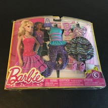 Barbie Doll Night Fashion 2 Outfit Clothing Set Purple Blue Fabulous Shoes Nib - £19.29 GBP