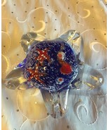 Starfish Shaped Paperweight Hand Blown Art Glass Orange White Blue Ocean... - $427.78 MXN