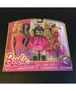 BARBIE DOLL NIGHT FASHION 2 OUTFIT CLOTHING SET PINK LEOPARD FASHIONISTA... - £18.88 GBP