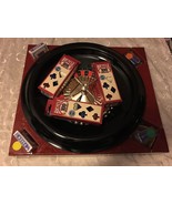 DELUXE 16&quot;  ROULETTE WHEEL BLACKJACK SET CASINO VEGAS FELT LAYOUT CARDS ... - $858.26 MXN