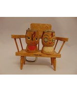 VINTAGE Salt and Pepper Shaker and Bottle Opener, People On a Bench - $11.88