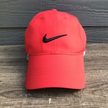 Nike Golf Legacy 91 DriFit Tech Red Adjustable Golf Cap Hat Black Swish ... - $14.25