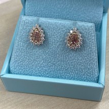 1.56 Carats Poire Labo Grown Chic Intense Diamant Rose Boucles D&#39;Oreille... - $22,293.58 MXN