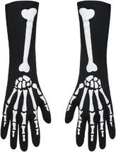Gothic Skeleton HAND/ARM Bones Long Elbow Gloves Cosplay Costume Accessory Adult - £5.29 GBP