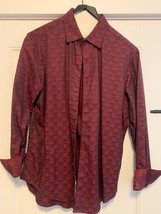 Men&#39;s Robert Graham Red Geometric Paisley dress shirt in size Large L fl... - £37.85 GBP