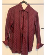 Men&#39;s Robert Graham Red Geometric Paisley dress shirt in size Large L fl... - £37.85 GBP