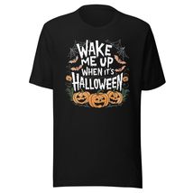 Generic Wake Me Up When It&#39;s Halloween Unisex t-shirt, Funny Pumpkin Vintage Ret - £15.97 GBP+