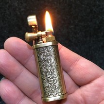 Golden Tang Grass Vintage Flint Lighters Flame Retro Metal Grinding Whee... - £10.70 GBP