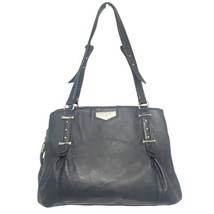 Simply Vera Vera Wang Shoulder Bag Black Faux Leather Zipper Double Snap Closure - $21.77