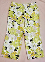Talbots 100% Linen Pants Sz-14 Multicolor Floral Pattern - £19.64 GBP