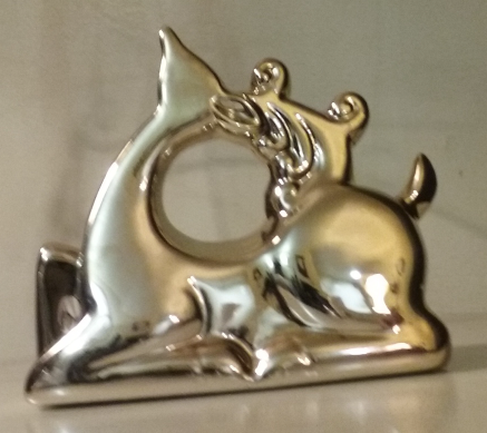 Metallic Gold Glass Reindeer Christmas Holiday Collectible Figurine Deco... - $4.99
