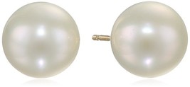 AuraPearl 14k Gold AA Quality 8-9mm White Freshwater Cultured Pearl Earrings - £55.91 GBP