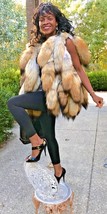 New Custom made designer Coyote tails Fur Vest, sleeveless coat Jacket S... - $989.99