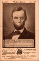 Vtg Postcard Abraham Lincoln Prudential Insurance Co. of America Advertising - £7.63 GBP