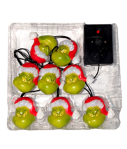 The Grinch With Santa Hat Musical String Lights &quot;You&#39;re a Mean One Mr. Grinch&quot; - £20.96 GBP