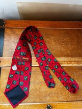 Hallmark Yule Tie Greetings Red &amp; Green w Christmas Tree Ornaments Holiday Silk - £9.02 GBP
