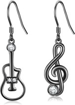 Urone Trumpet/Violin Earrings 925 Sterling Silver Instrument Dangle Drop - $39.94