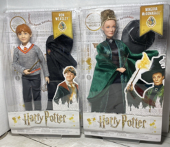 Harry Potter Hogwarts  McGonagall &amp; Ron Weasley Dolls  Wizarding World M... - £15.63 GBP