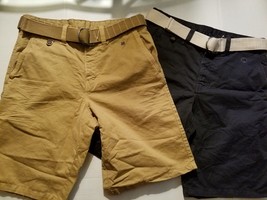 Northwest Mens  Boys Flat Front  Shorts  with Belt Size 30 NWT Navy or K... - $19.99