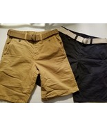 Northwest Mens  Boys Flat Front  Shorts  with Belt Size 30 NWT Navy or K... - £15.93 GBP
