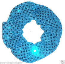 Teal Blue Turquoise Sequin Dots Hair Scrunchie Scrunchies by Sherry Conf... - $6.99
