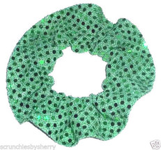 Christmas Green Sequin Dots Hair Scrunchie Scrunchies by Sherry Confetti... - $6.99