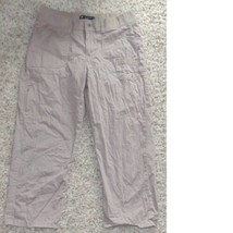 Womens Capris LEE Khaki Relaxed Fit Stretch Waist Cargo Skimmer Pants-si... - $25.74