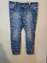 Seven 7 Luxe Skinny Jeans Womens Size 20 - Blue Feather Pattern Stretch ... - $17.75