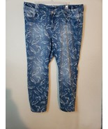 Seven 7 Luxe Skinny Jeans Womens Size 20 - Blue Feather Pattern Stretch ... - $24.27 CAD