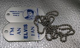 Elvis Presley Jewelry Dog Tag Necklace Pendant ID Tag O+ I'm An Elvis Fa... - $74.24